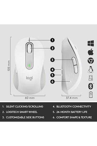 Logitech MK650 Kablosuz Q Klavye Mouse Seti (Distribütör Garantili)