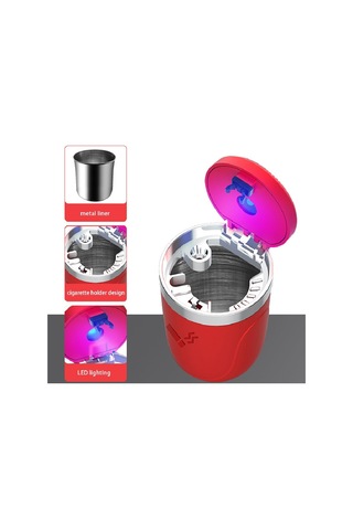 Işıklı Küllük Otomatik Açmalı Kırmızı / Icku53