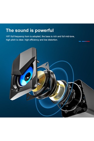 Springsun Sada D-158 Mini Masaüstü Bilgisayar Hoparlörü Süper Bas Subwoofer 3.5mm Kablolu Müzik Çala