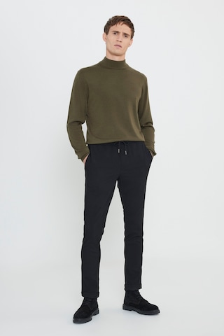 George Henry Slim Fit Dar Kesim Beli Bağlamalı Yan Cepli Jogger Pantolon Siyah
