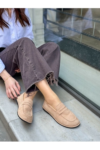 Erva'nın Butiği Bej Süet Daria Kadın Casual Günlük Ayakkabı-6135