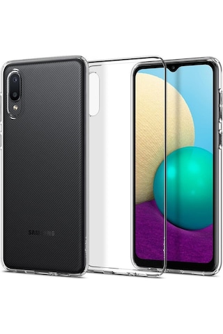 Spigen Galaxy Uyumlu A02 / Galaxy Uyumlu M02 Kılıf Liquid Crystal 4 Tarafı Tam Koruma Crystal Clear