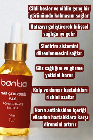 Nar Çekirdeği Yağı 20 Ml Soğuk Sıkım Cilt Yenileyici, , Leke Karşıtı Doğal Yağ 20 ML