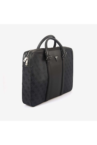 Guess Erkek Vegan Milano Logo Evrak Çantası Hmmıllp6269 Siyah