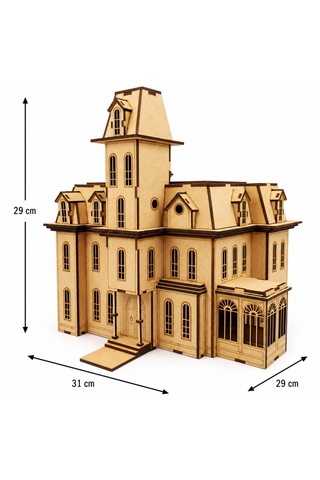 The Addams House V2 Ahşap Maket Seti Dıy Gotik Köşk Mimari Koleksiyoner Modeli 162 Parça