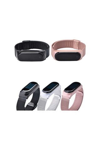 Xiaomi Mi Band 4 Uyumlu Krd-06 Metal Kordon-gold