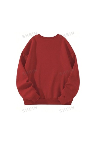 Seda Unisex Kadın/erkek Yılbaşı Temalı Sweatshirt Kırmızı-ağaç