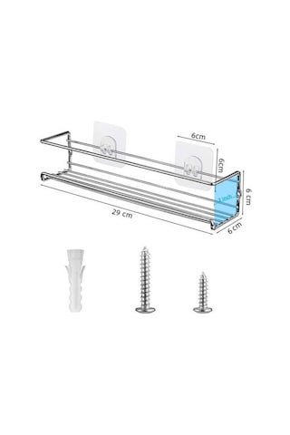 4 Paket Duvar Montaj Baharat Raf, Tek Katmanlı Asılı Raf Organizatörü, Kavanozları Saklamak İçin Baharat Rafları, Ekran Şişeleri Baharat Organizatörleri Duvara Monte Mutfak Rafları Gümüş 1