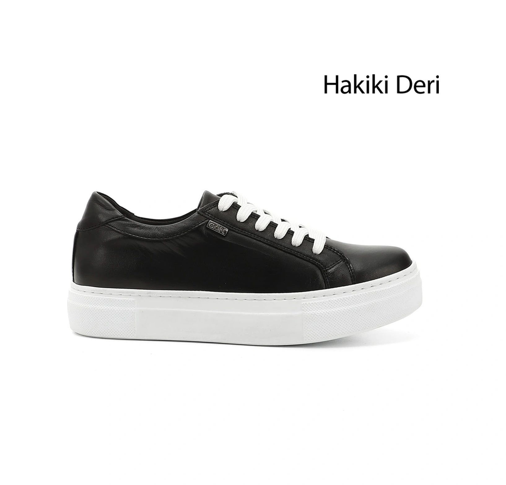 Gönderi(R) Gönderi R Kadın Siyah Bağcıklı Dolgu Taban Hakiki Deri Sneaker Gdza13424240 Siyah