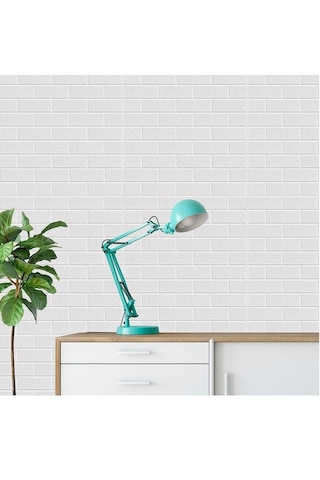 Beyaz Ekru Düz Tuğla Kendinden Yapışkanlı Esnek Silinebilir Duvar Paneli Kağıdı 1 Adet 70x38cm Nw63