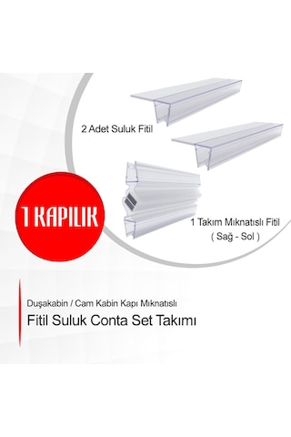 Ayrıntıshop Duşakabin - Cam Kabin Kapı Mıknatıslı Conta Set Takımı 4-6mm Şeffaf