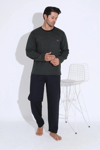 Uzun Kollu Erkek Pijama Takımı Desen8