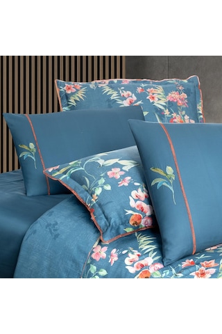 Sarev Leticia Mavi King Size %100 Pamuk Saten "300 Tc" Nevresim Takımı MAVI