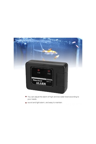 Qingmipy Akvaryum Su Seviyesi Alarm Cihazı, Yüksek/düşük Seviye Ayarlı, Ses Ve Işık Alarmı, Pil İle Teslim Edilir