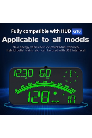 Maiyame 5.5 İnç Araç Hud Göstergesi G10 - Hız/saat/sefer Bilgileri/enlem-boylam, Hız Ve Yorgunluk Alarmı, Otomatik Parlaklık, Yeşil Işık