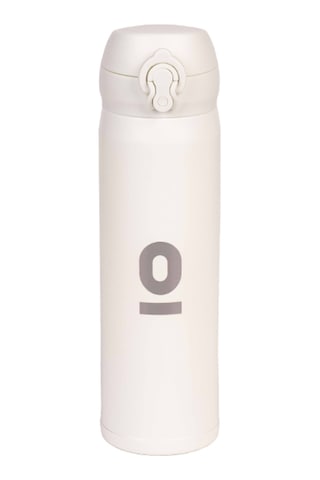 Beyaz Dokulu Paslanmaz Çelik Termos 430 ML Kapaklı No:106