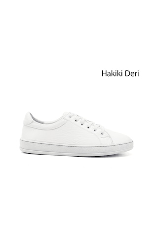 Gönderi R Kadın Beyaz Lastik Bağcıklı Hakiki Deri Sneaker Ddza83742037 Beyaz