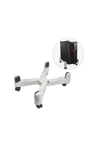 Sones 5-tekerlek Ayarlanabilir Hareketli Kasnak X-tipi Bilgisayar Ana Bilgisayar Plastik Şasi Tepsi Tutucu Gri