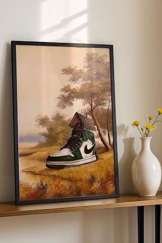 Sneaker Ayakkabı Çerçeveli Tablo Ev Ofis Ve Ayakkabı Mağazası Dekoru Modifiye Sanat