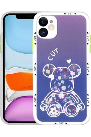 Apple Uyumlu iPhone 11 Kılıf Kamera Korumalı Desenli Sert Zore Hess Kapak NO3