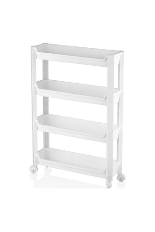 4 Katlı Tekerlekli Sepet Organizer Raf 465x145x670mm Çok Renkli