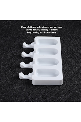 Konesam Güvenli Silikon Dondurma Kalıbı - 4 Bölmeli Evde Dıy Buzlu Tatlı Yapımı, Kolay Çıkarma Ve Temizleme Diğer