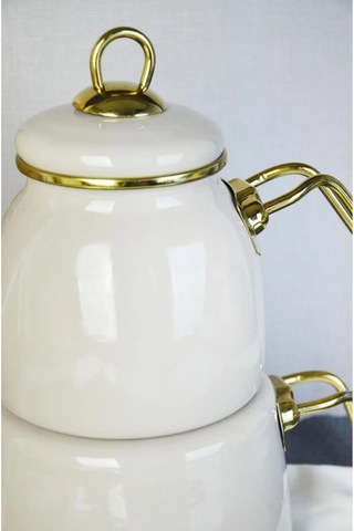 Elite Class Emaye Çaydanlık Bej