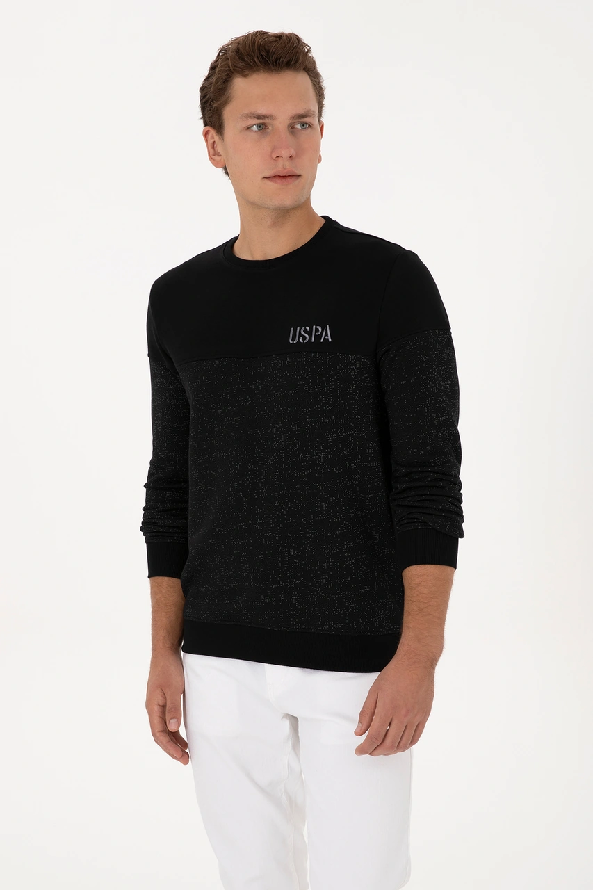 U.S. Polo Assn. Erkek Regular Fit Bisiklet Yaka Siyah Sweatshirt 50316380-VR046