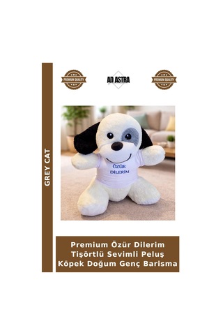 Premium Özür Dilerim Tişörtlü Sevimli Peluş Köpek Doğum Genç Barisma Çok Renkli