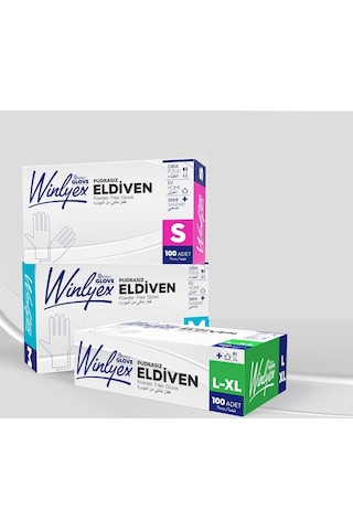 Reflex Winlyex Eldiven Tek Kullanımlık Pudrasız Şeffaf Eldiven 100’lü