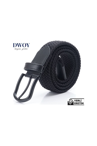 Dwoy Elastik Örgü Kemer Siyah-1042