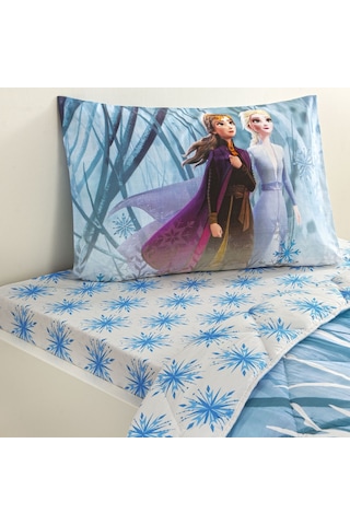 Taç Lisanslı Disney Frozen Winter Tek Kişilik Pamuk Yorgan Seti 000000001000049929 Çok Renkli