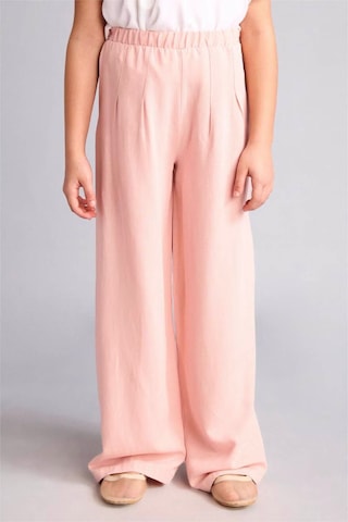 Defacto Wıde Leg Geniş Paça Keten Karışımlı Pantolon Kız Çocuk H1212a826smbr74 Pembe-br74