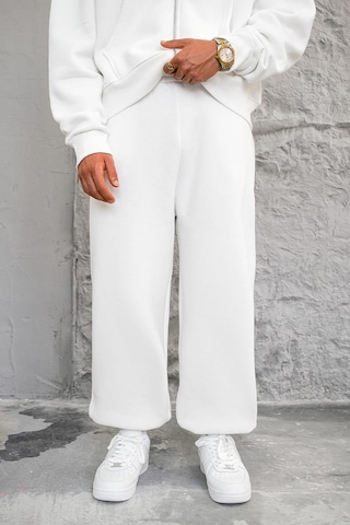 Beyaz Cozy Basic Paça Lastik Oversize Eşofman Beyaz