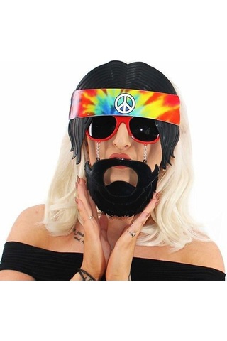 Siyah Saçlı Bandana Tasarımlı Parti Gözlüğü 26x18 Cm Nessiworld Aklby-bsva58 Diğer