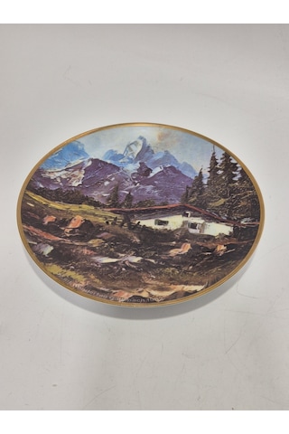 Kahla Vintage Alp Dağları Temalı Porselen Duvar Tabağı 19,5cm 004