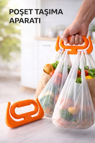 1 Adet Çok Amaçlı Market Pazar Poşet Taşıma Aparatı Poşet Tutucu Taşıma Kiti Plastik Turuncu Tr Diğer