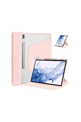 Samsung Uyumlu Galaxy Tab S7 Fe Lte T737 T736 T733 T730 Kılıf Termik Kalem Bölmeli Dönebilen Standlı Kılıf