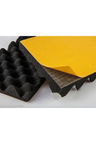 Akustik Yumurta Süngeri Kendinden Bantlı 25 MM 50 x 50 CM 60 Dns