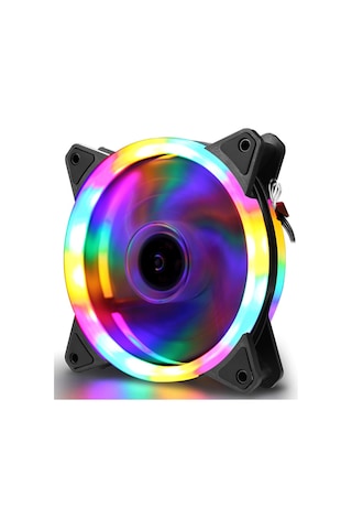 120Mm Rgb Rainbow Ledli Işıklı Sessiz 12Cm Kasa Fanı