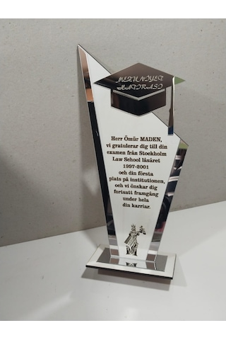 Hukuk Mezuniyeti Adalet Temalı Mdf-pleksi Plaket -madalya Çok Renkli