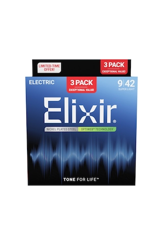 Elixir 009-042 Optiweb Elektro Gitar Teli Ekonomik 3'lü Set 16571