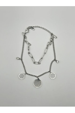 Arnes Jewelry Çelik Silver Zirkon Taşlı Bileklik Ar90 Silver