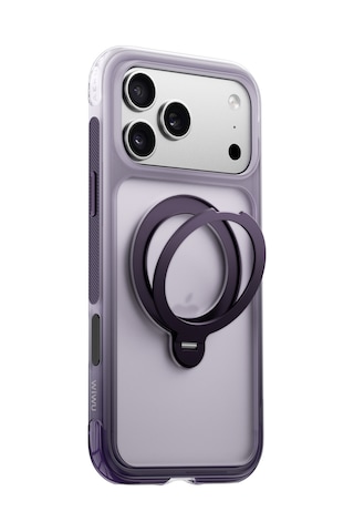 Apple iPhone Uyumlu 17 Pro Kılıf Wiwu As-204 Aeroshield Aurora Ultra M-safe Özellikli Airbag Standlı Kapak Mor