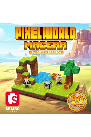 Sembo Block Pixelworld Macera Manyetik Bloklar Mıknatıslı Küpler 90 Parça