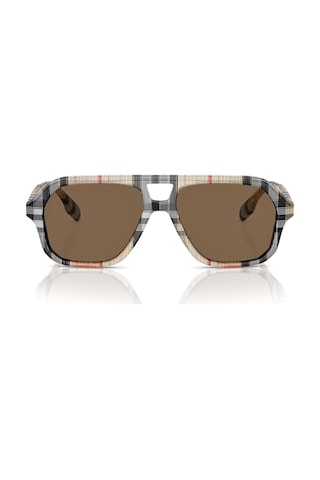 Burberry Junior Ojb 4340 377873 50 Çocuk Geometrik Bej Ekose Desenli Kemik Güneş Gözlüğü