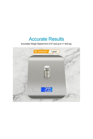 Gıda Mutfak Terazisi, Dijital Gıda Terazisi, Ağırlık Terazisi, Dijital Terazi Gümüş