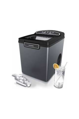 Arendo 1.8l Paslanmaz Çelik Buz Makinesi Bpa Free, Hızlı Üretim, 2 Boy Buz Seçeneği Özel Mutfak Aletleri Gri