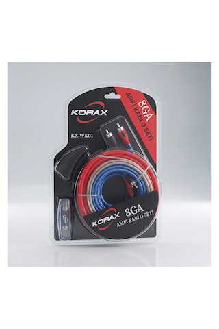 Korax Kx-wk01 8 Ga Oto Amfi Kablo Seti Amplifikatör Bağlantı Kiti 80a Sigortalı