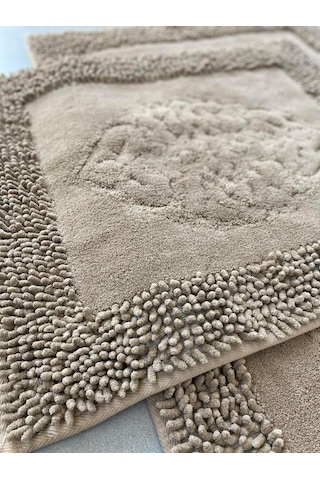 Pamukkent Süper Emici 2'li%100 Pamuk Ultra Lüks Banyo Paspası Seti 60x100 Cm Ve 50x60 Cm Koyu Kahverengi Diğer